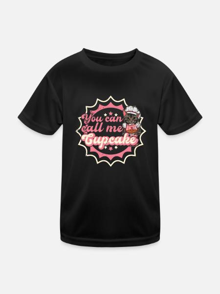 Baker Baking Cat Hobby Baker Dessert Cake - Kids Functional T-Shirt - black - Front