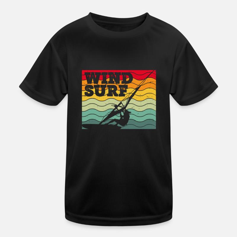 Bunter Windsurfer Kinder Funktions-T-Shirt