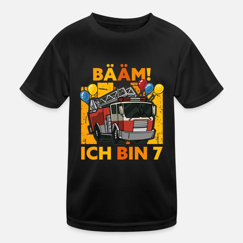 7. Geburtstag 7 Jahre Geschenk Feuerwehr Auto Jahr Kinder Funktions-T-Shirt