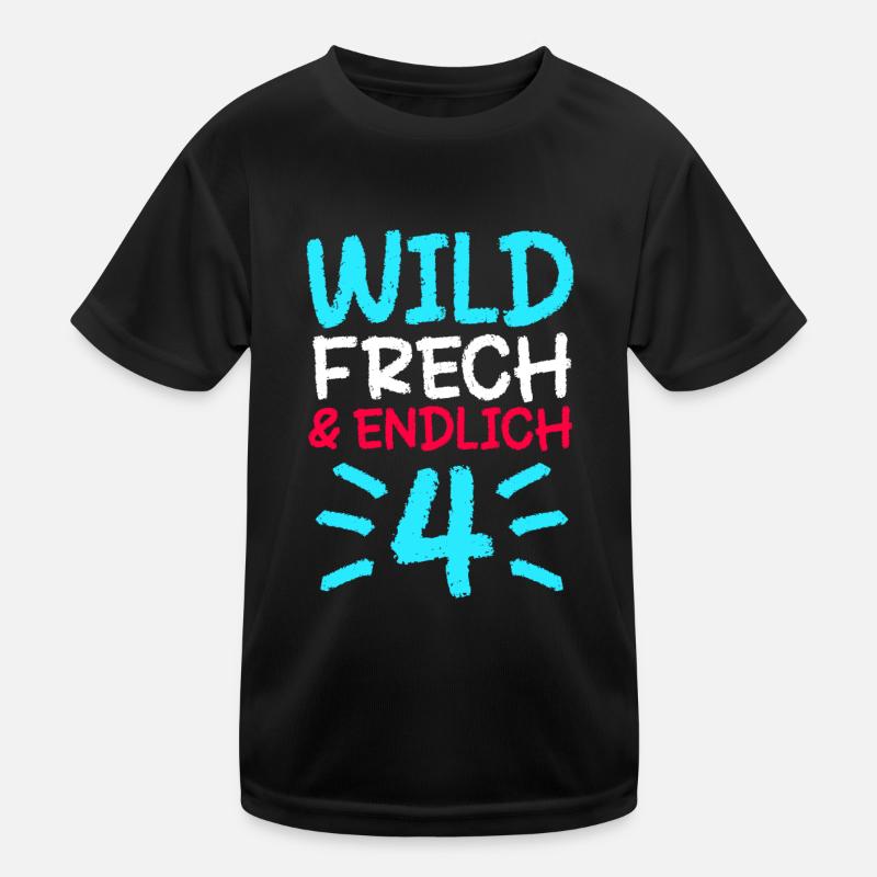 4 Geschenk 4. Geburtstag Vier Junge Mädchen Kinder Funktions-T-Shirt