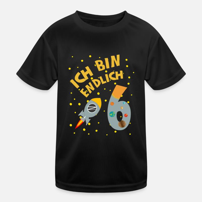 Endlich 6 Jahre Rakete Junge 6. Geburtstag Idee Kinder Funktions-T-Shirt