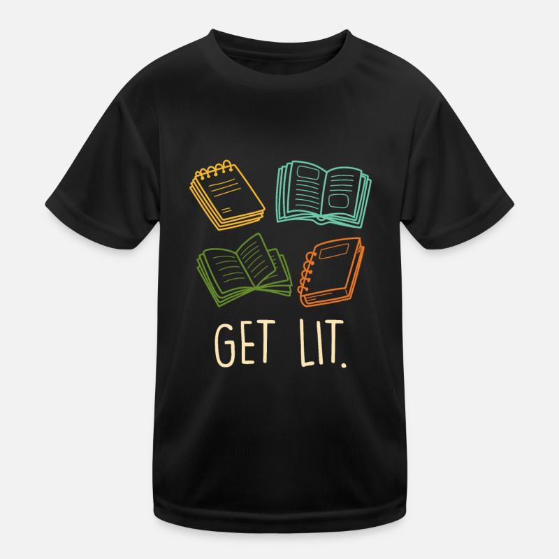 Get Lit Buchliebhaber und Buchfreund Lesefans Kinder Funktions-T-Shirt