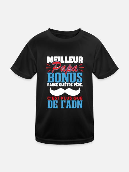 Meilleur Papa Bonus Fête Des Pères Drôle - T-shirt sport Enfant - noir - Devant