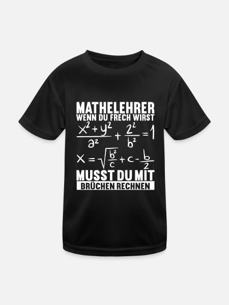 Mathe Mathelehrer - Kinder Funktions-T-Shirt - Schwarz - Vorne