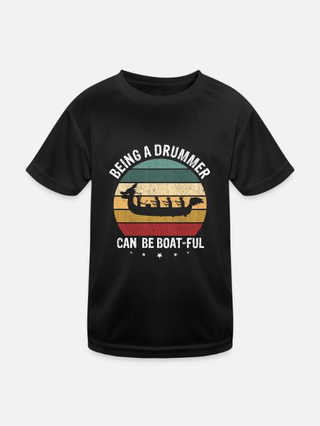 Thème de course de bateaux-dragons pour Dragon Boating - T-shirt sport Enfant - noir - Devant
