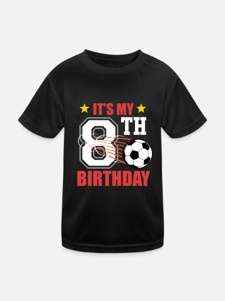 Fußball-spieler-8. - Kinder Funktions-T-Shirt - Schwarz - Vorne