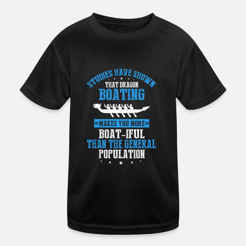 Drachenboot und Drachenboot Crew - Kinder Funktions-T-Shirt - Schwarz