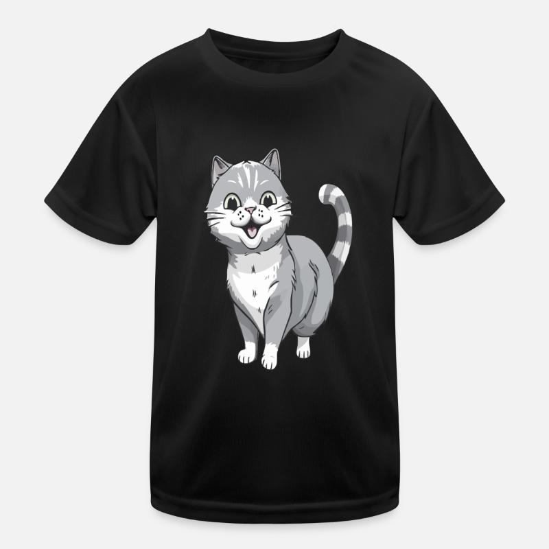 Chat souriant pour les amoureux des chats T-shirt sport Enfant
