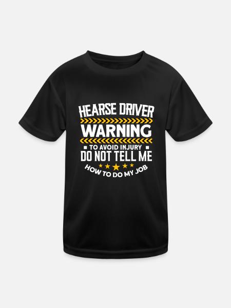 Hearse driver - Kids Functional T-Shirt - black - Front