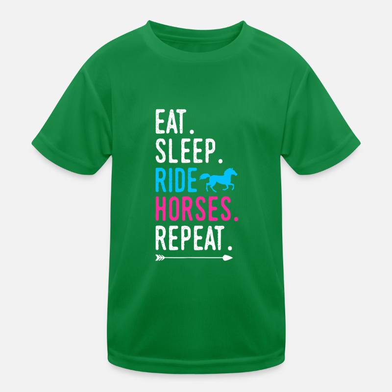 Manger Dormir Balade Chevaux Répéter Balade à cheval T-shirt sport Enfant
