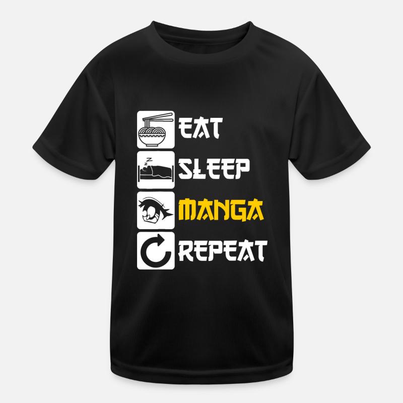 Manger du sommeil Manga Répéter T-shirt sport Enfant