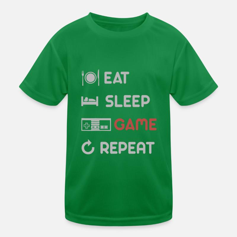 Manger le jeu de sommeil Répéter le graphique T-shirt sport Enfant