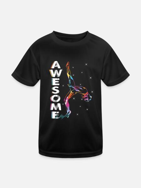 Toller Stil - Frauen Gymnastic Dance - Kinder Funktions-T-Shirt - Schwarz - Vorne