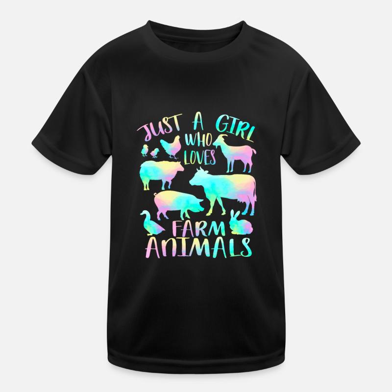 Nur ein Mädchen, das Nutztiere liebt Kinder Funktions-T-Shirt