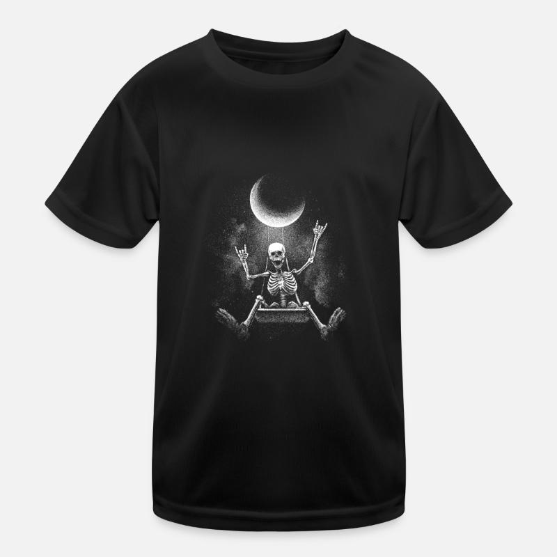 Oscillating lunar rock skeleton - Kids Functional T-Shirt - black