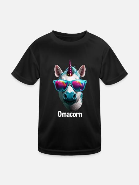 Grand-mère Licorne Fête des mères Fans Grand-mère Omi - T-shirt sport Enfant - noir - Devant