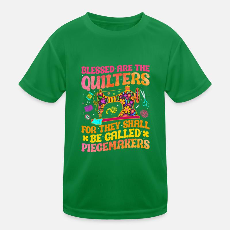 quilters quilting sewing groovy piece maker Kids Functional T-Shirt