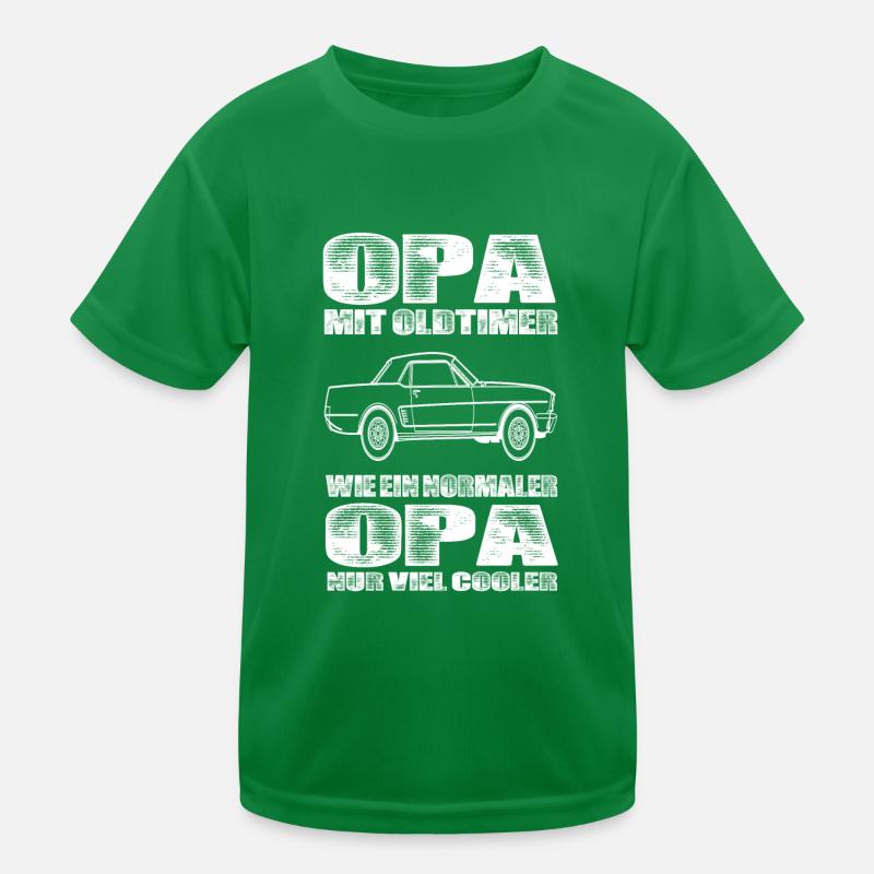 Opa Mit Oldtimer Wie Ein Normaler Opa Nur Cooler Kinder Funktions-T-Shirt