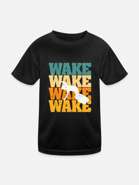 Retro Wakeboard Vintage Wake Boarding Sports nautiques - T-shirt sport Enfant - noir - Devant