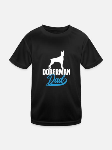 Papa Doberman - T-shirt sport Enfant - noir - Devant
