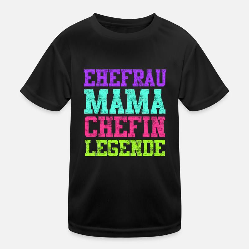 Mama Ehefrau und Chefin Muttertag Mama Boss Kinder Funktions-T-Shirt