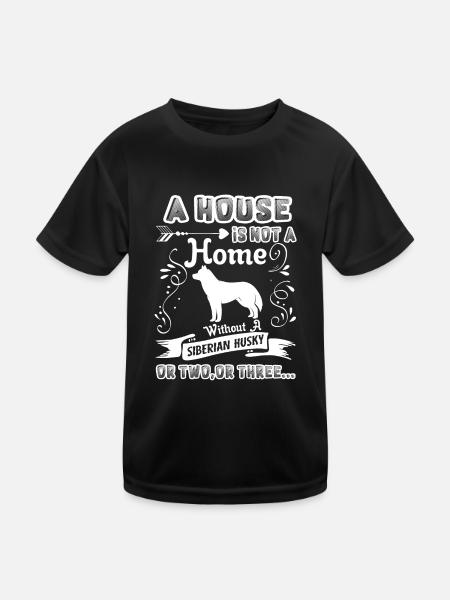 Siberian Husky Home Without Siberian Husky - Kids Functional T-Shirt - black - Front