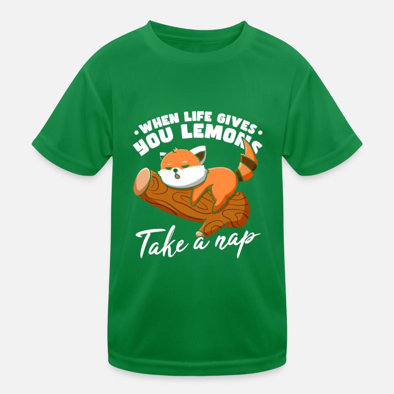 Funny Sleeping Red Panda Kids Functional T-Shirt