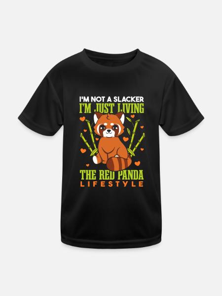 Drôle de panda roux - T-shirt sport Enfant - noir - Devant