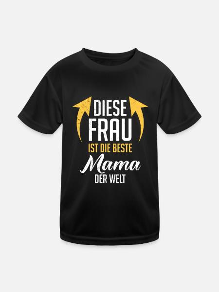 Die Beste Mama der Welt weltbeste Mama Muttertag - Kinder Funktions-T-Shirt - Schwarz - Vorne