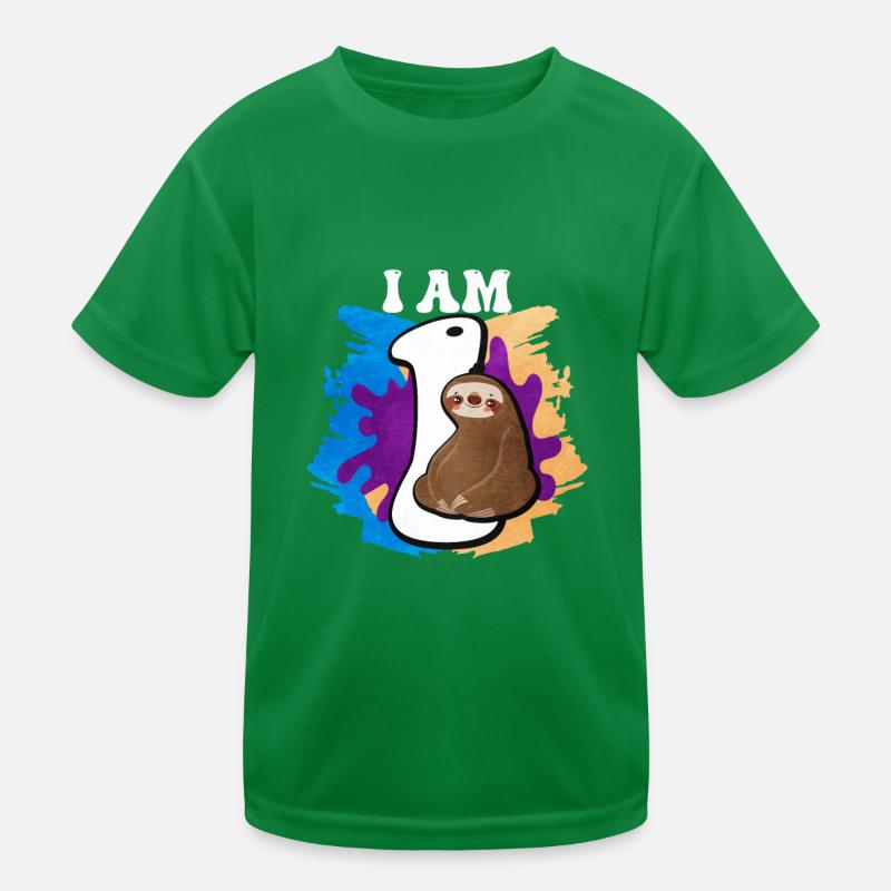 Ich Bin 1 Faultier Kinder Funktions-T-Shirt