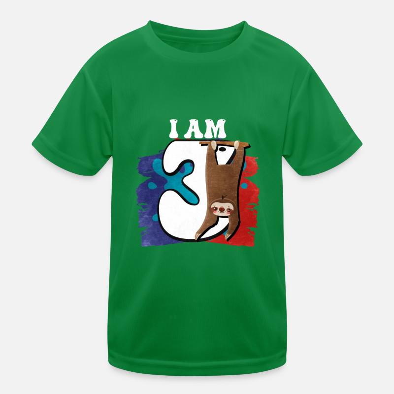 Ich Bin 3 Faultier Kinder Funktions-T-Shirt