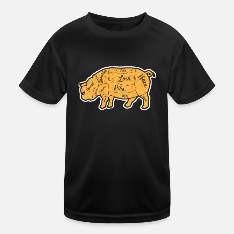 Pulled Pork Pieces of Meat Chef BBQ Grilling Chef Kids Functional T-Shirt