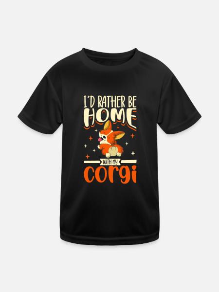 Hund Welsh Corgi Haustier Hund Liebhaber Welpe - Kinder Funktions-T-Shirt - Schwarz - Vorne