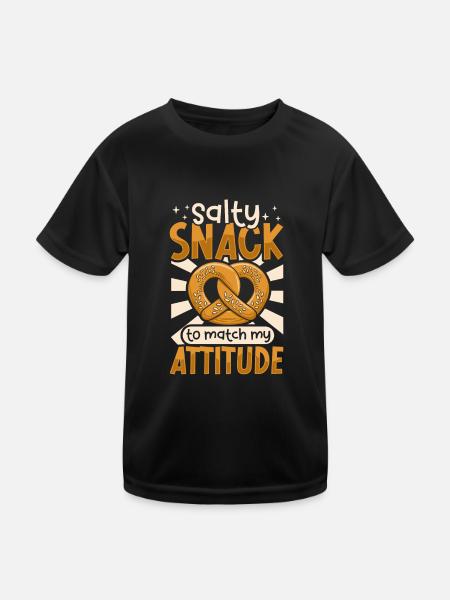 Baking Pretzel German Baking Bread Bakery Baker - Kids Functional T-Shirt - black - Front