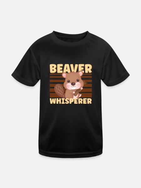 Beaver Fan Beaver Lovers Funny Beaver Gift - Kids Functional T-Shirt - black - Front