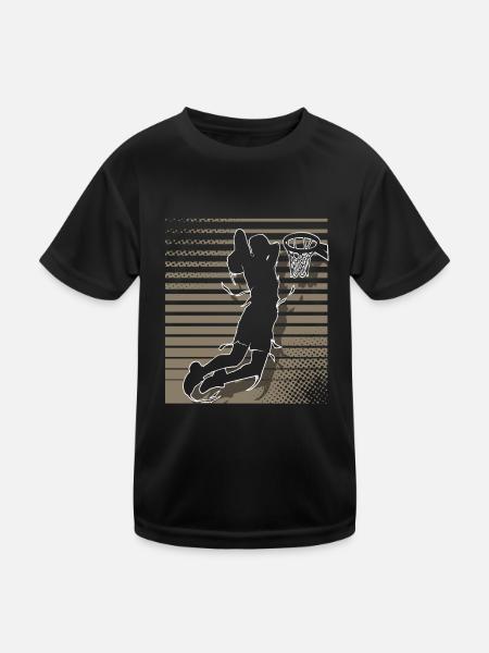 Basketball Basketballer - Kinder Funktions-T-Shirt - Schwarz - Vorne