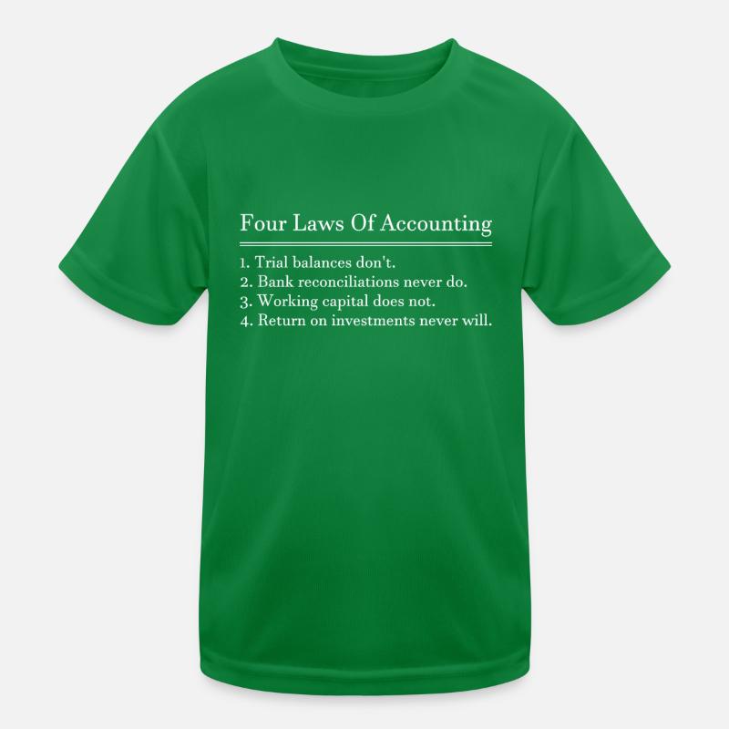 Lustiger CPA-Buchhalter Vier Gesetze der Buchhaltung Witze Kinder Funktions-T-Shirt
