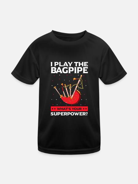 Conception de cornemuse pour Scotland Pride et cornemuse - T-shirt sport Enfant - noir - Devant