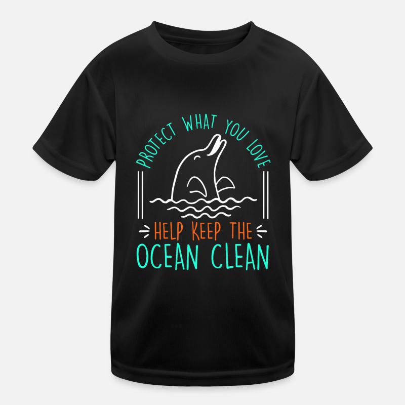 Keep it Clean Save the Ocean Artenschutz Umwelt Kinder Funktions-T-Shirt