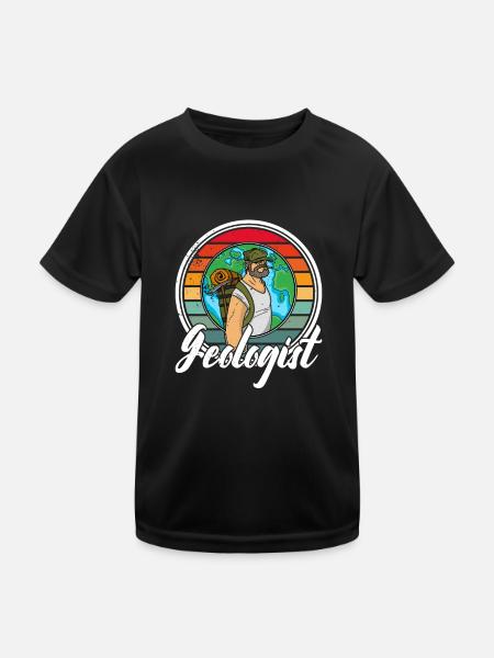 Geologist rocks geology profession scientist - Kids Functional T-Shirt - black - Front