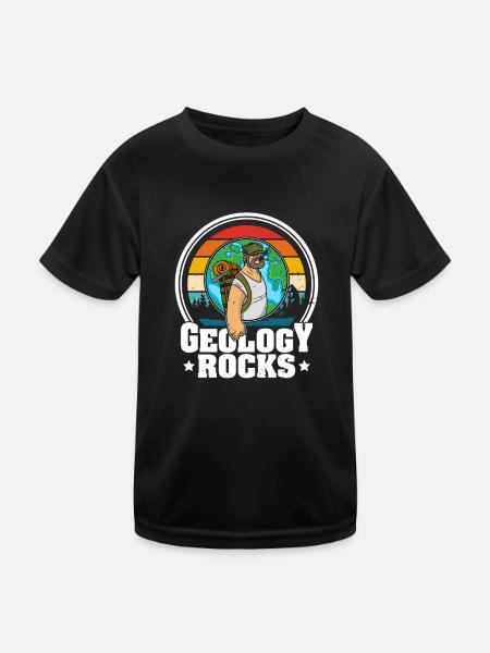 Geology Geologist Stones Hammer Profession Saying - Kids Functional T-Shirt - black - Front