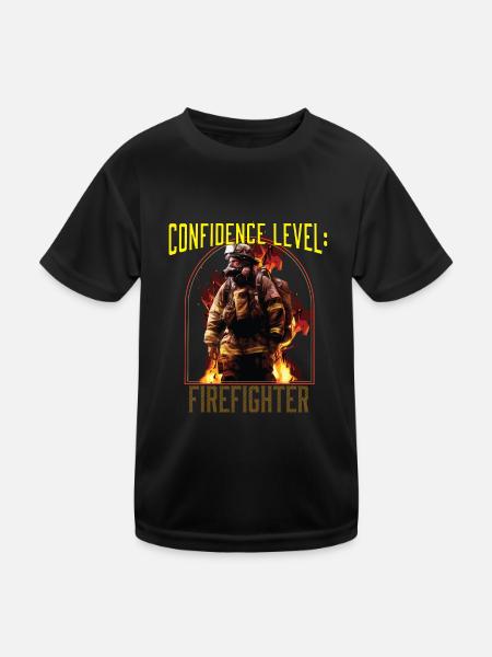 Niveau de confiance : Meilleur pompier de tous les temps - T-shirt sport Enfant - noir - Devant