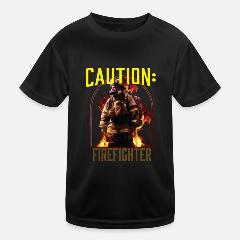 Attention pompier Pompier Sauveteur T-shirt sport Enfant