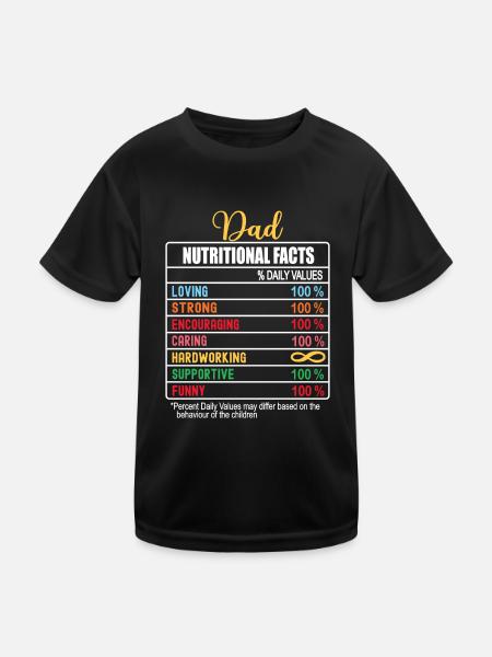 Dad Valeurs nutritionnelles Drôle de fête des pères Nutrition - T-shirt sport Enfant - noir - Devant