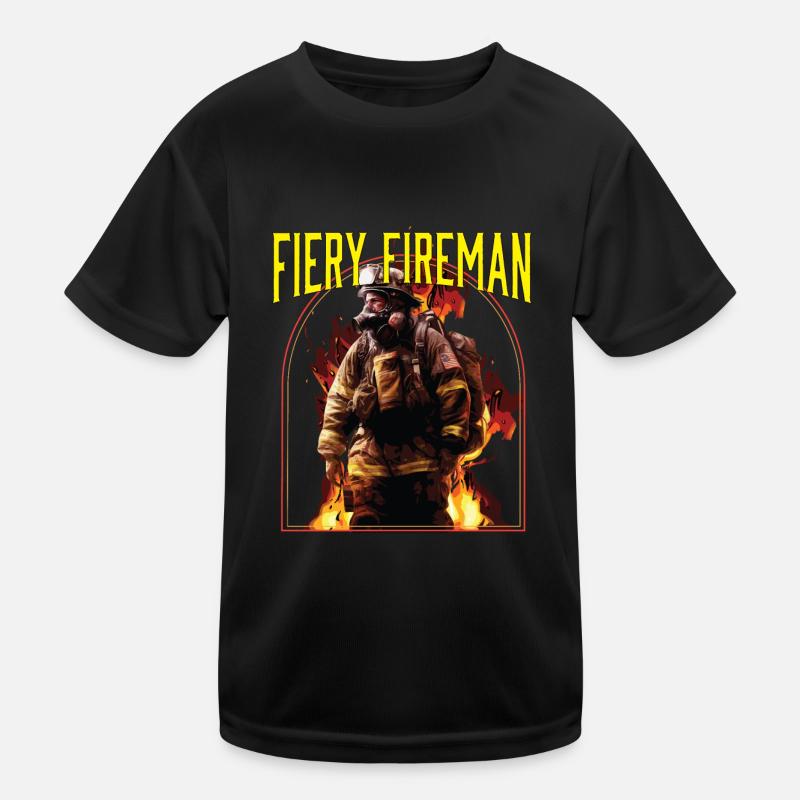 Fiery Fireman Fire Rescue Firefighting Firefighter Kinder Funktions-T-Shirt