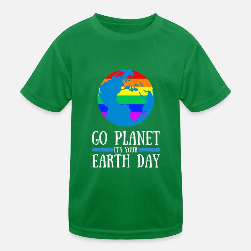 Go Planet It's Your Earth Day Rainbow Kinder Funktions-T-Shirt