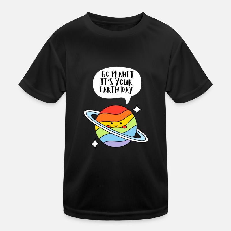 Go Planet It's Your Earth Day Rainbow Kinder Funktions-T-Shirt