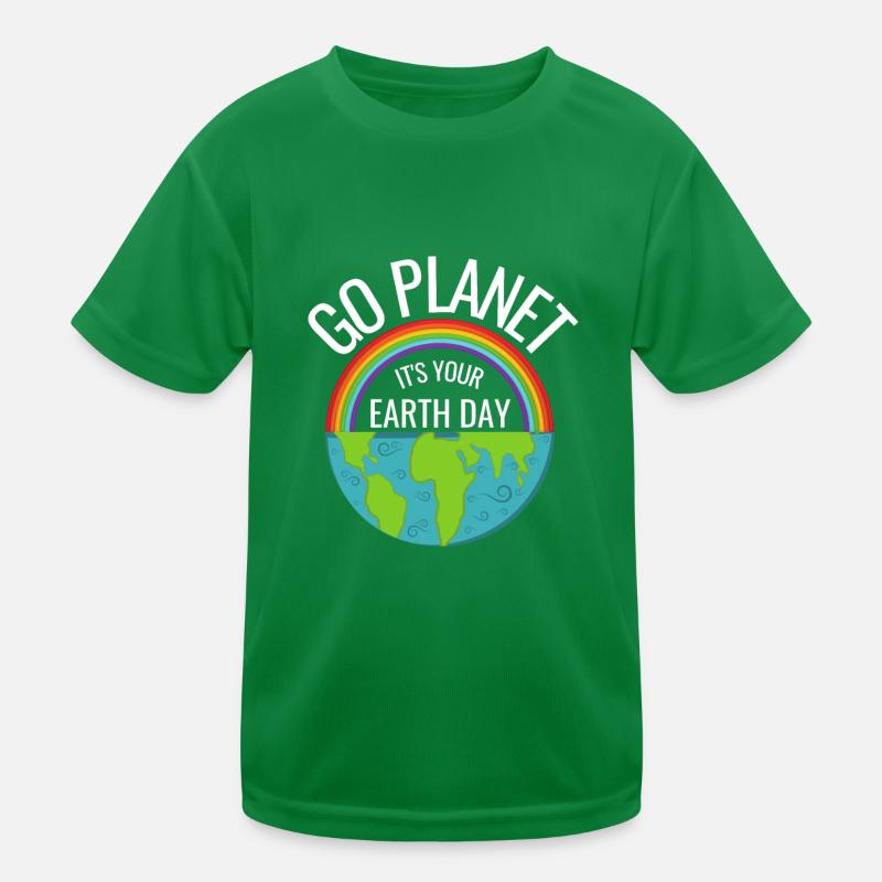 Go Planet It's Your Earth Day Rainbow Kinder Funktions-T-Shirt