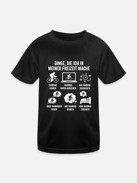 Fahrradfahrer Rad Fahrrad - Kinder Funktions-T-Shirt - Schwarz - Vorne