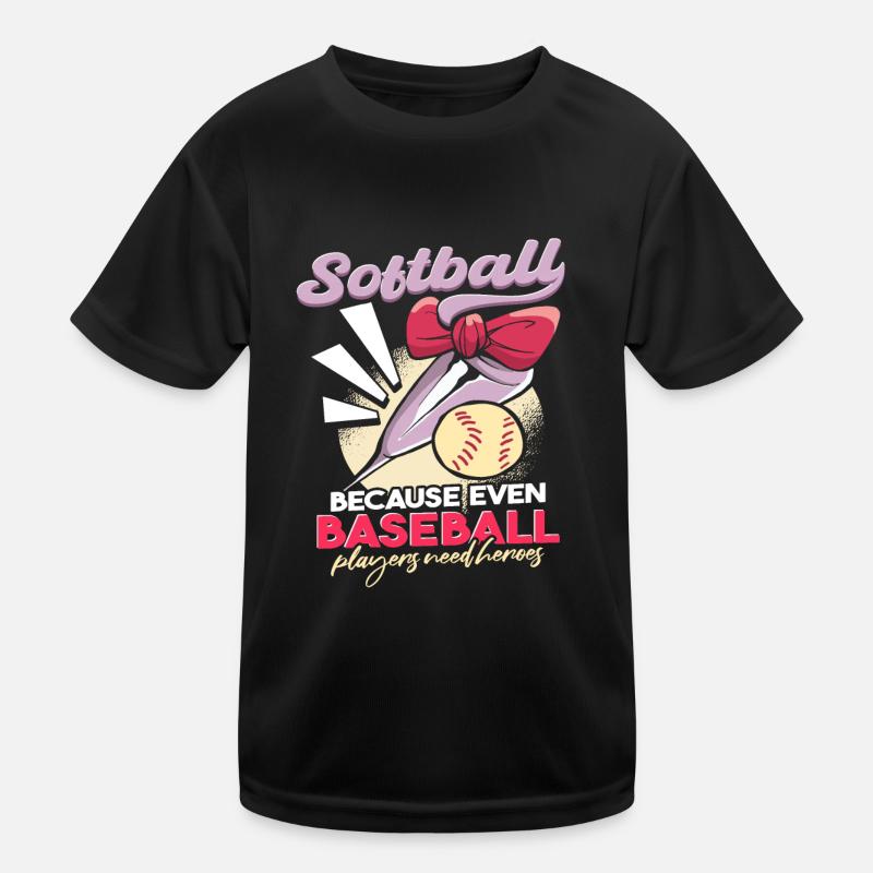 Softball Player Joke Kids Functional T-Shirt